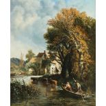 Circle of John Constable (British, 1776-1837), "The Valley Farm," oil on panel, unsigned, titled