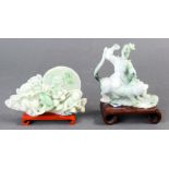 (Lot of 2) Two Chinese Hardstone Carvings, one depicting the story of Wusong killing the tiger,