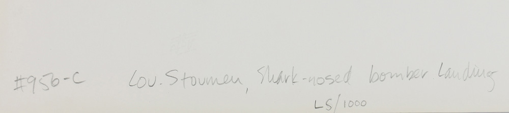 Lou Stoumen (American, 1917-1991), "Shark-nosed Bomber Landing," 1944, gelatin silver print, - Image 3 of 3