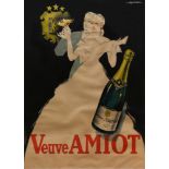 Robert Falcucci (Italian, 1900-1982), "Veuve Amiot," lithograph poster in colors, signed in plate