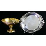 (lot of 2) Wallace Grand Baroque silver plated tray together with a Reed & Barton gilt silver