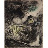 Marc Chagall (Russian/French, 1887-1985), "La poule aux Oeufs d'Or" from "La fables de la Fontaine,"