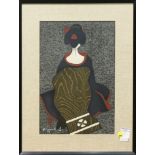 (lot of 2) Kiyoshi Saito (Japanese, 1907-1997), Woman from the Back and Woman in Profile, woodcut