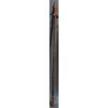 Pentecost Island, Vanuatu, circa early 20th century, long thin pole club with wrap, decorated with