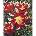 David Alfaro Siqueiros (Mexican, 1896-1974), Red Flowers, lithograph in colors, pencil signed