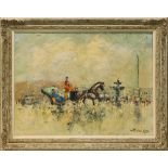 European School (20th century), Place de la Concorde, oil on canvas, signed indistinctly lower