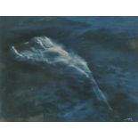 Edward Curtis (American, 1868-1952), Floating Nude, cyanotype, signed lower right, sight: 6.5"h x