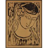 Maurice de Vlaminck (French, 1876-1958), "Tete de Femme," woodblock print, signed in pencil lower