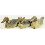 (lot of 3) Working duck decoys, including a matched pair mallards