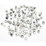 Collection of multi-stone, sterling silver, silver, metal rings