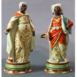 A pair of Herend blackamoor figures