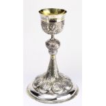 A Continental gilt wash silver chalice