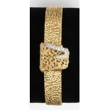 Lady's diamond, 14k yellow gold covered wristwatch