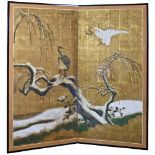 Japanese Two-panel Byobu Screen, Edo, 19c