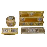 Tiffany Studios Abalone pattern gold dore bronze desk set