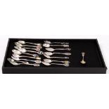 (lot of 17) Silver souvenir demitasse spoons