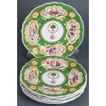 A set of English Chamberlain Worcester porcelain service plates