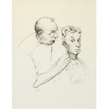 Print, Norman Rockwell, At the Barber
