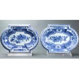 (lot of 2) Chinese Export Blue and White Chargers