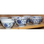(lot of 24) A group of Chinese blue and white peony flower bowls