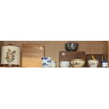 (lot of 13) One Shelf of Japanese Sometsuke, Satsuma, Imari