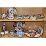 (lot of 22) Two Shelves of Japanese Imari Ware