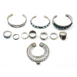 Collection of multi-stone, sterling silver, silver, metal jewelry