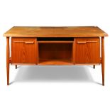 Danish Modern teak partners desk in the manner of Gunnar Nielsen Tibergaard