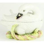 Italian figural lidded tureen in the form of a swan