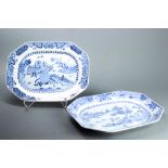 (lot of 2) Two Chinese Export Blue and White Octagonal Platters