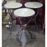 (lot of 3) French style tile top bistro tables