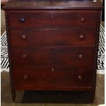 American transitional Sheraton spindle chest of drawers