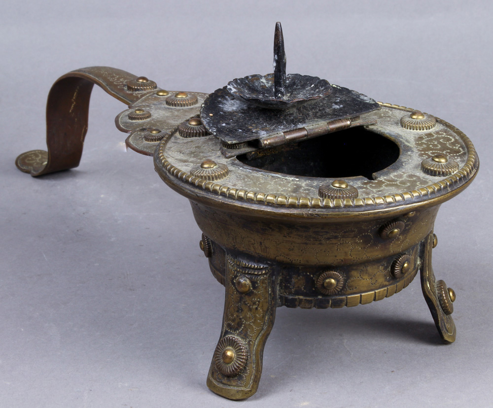 Japanese Bronze/brass Handheld Candlestick - Image 2 of 4