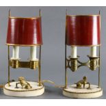 A group of Continental figural bouilote lamps