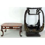 (lot of 2) Japanese Lacquer Stand, Table