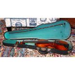 Franz Dothauser maple case violin, and signed bow, 30