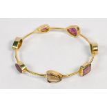 Tourmaline, silver gilt bracelet