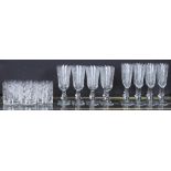 An assembled suite of engraved glass stemware with a Russian motif