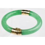 Jadeite, 14k yellow gold bracelet