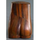 Exotic carved hardwood sculpture depicting a torso