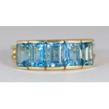 Blue topaz, 14k yellow gold ring