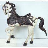 Vintage carved and polychrome decorated carousel style horse
