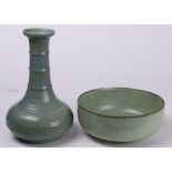 (Lot of 2) Two Chinese Celadon Crackle Glazed Wares