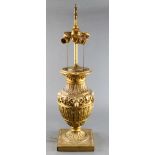 A Continental Neoclassical parcel giltwood lamp