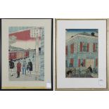 (lot of 2) Japanese Woodblock Print, Hiroshige III, Meiji