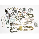 Collection of multi-stone beads, metal jewelry and pendants