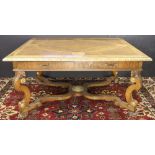 An Italian Alberto Issel partial gilt library table