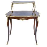 A Louis XV style gilt bronze and kingwood table a the