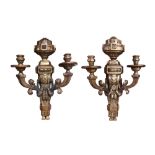 A Pair of Neoclassical gilt wood wall sconces