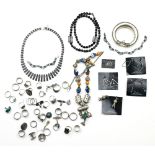 Collection of multi-stone, sterling silver, silver, metal jewelry